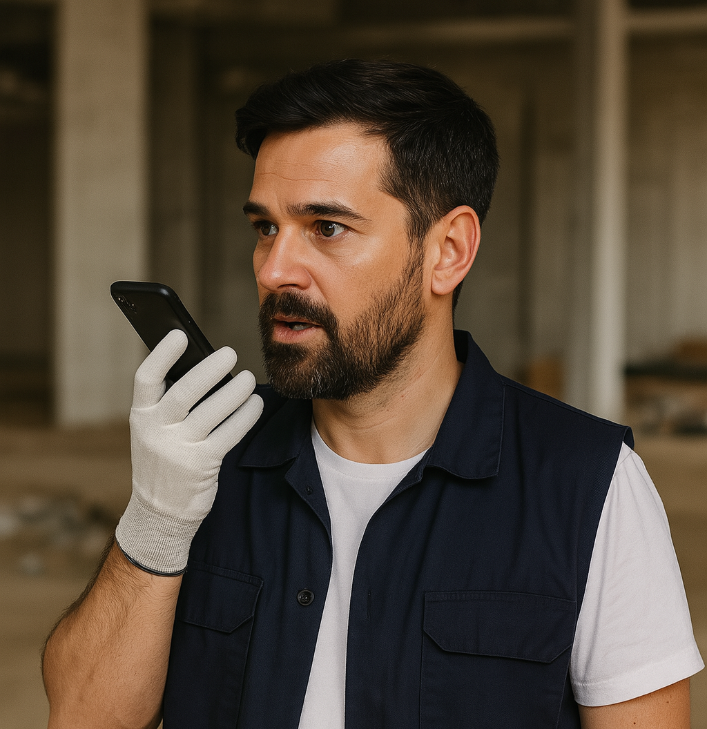 Mobile en main avec la voix en action